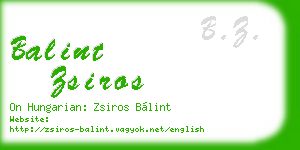 balint zsiros business card
