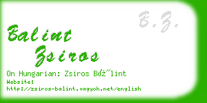 balint zsiros business card